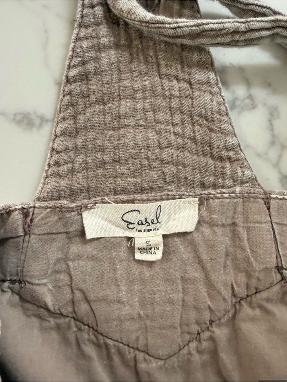 Easel Mineral Washed Gauze Overalls Jumpsuit - Picture 5 of 5
